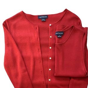 Ann Taylor Red Cardigan Size S